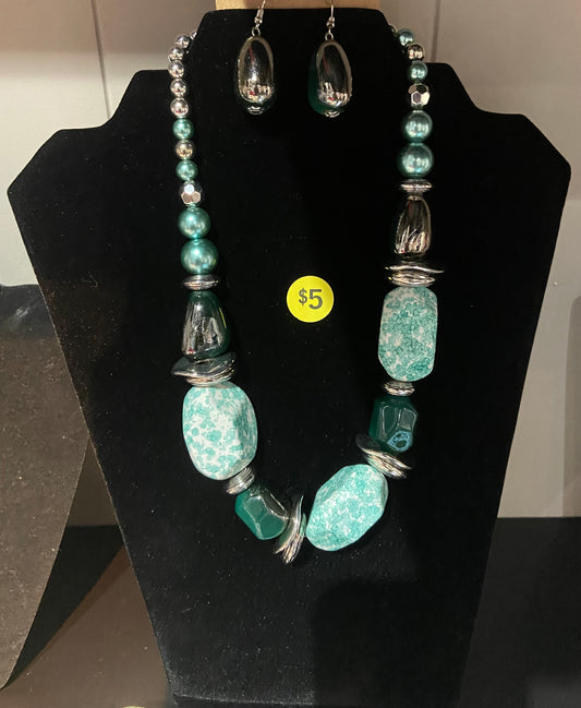 Necklace and Earrings with matching Bracelet